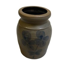 Beige and Blue Small Pottery Vase